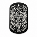 Nordischer Rabe – Raben Dog-Tag mit Flechtornamenten