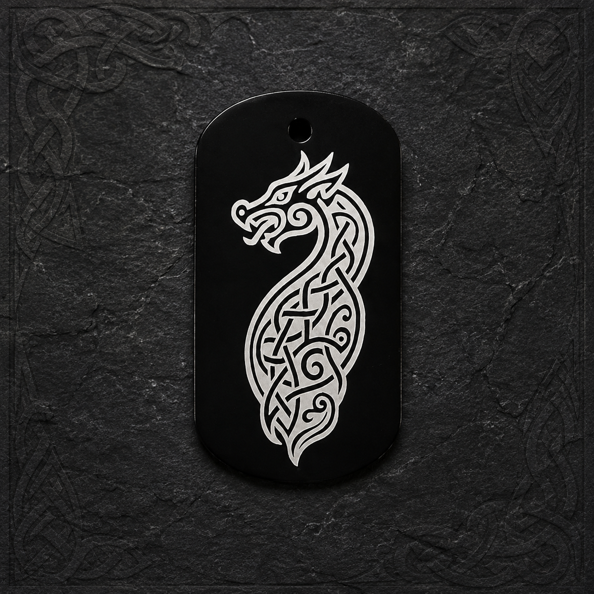 Nordischer Drache – Keltisch-nordischer Ornament Dog-Tag