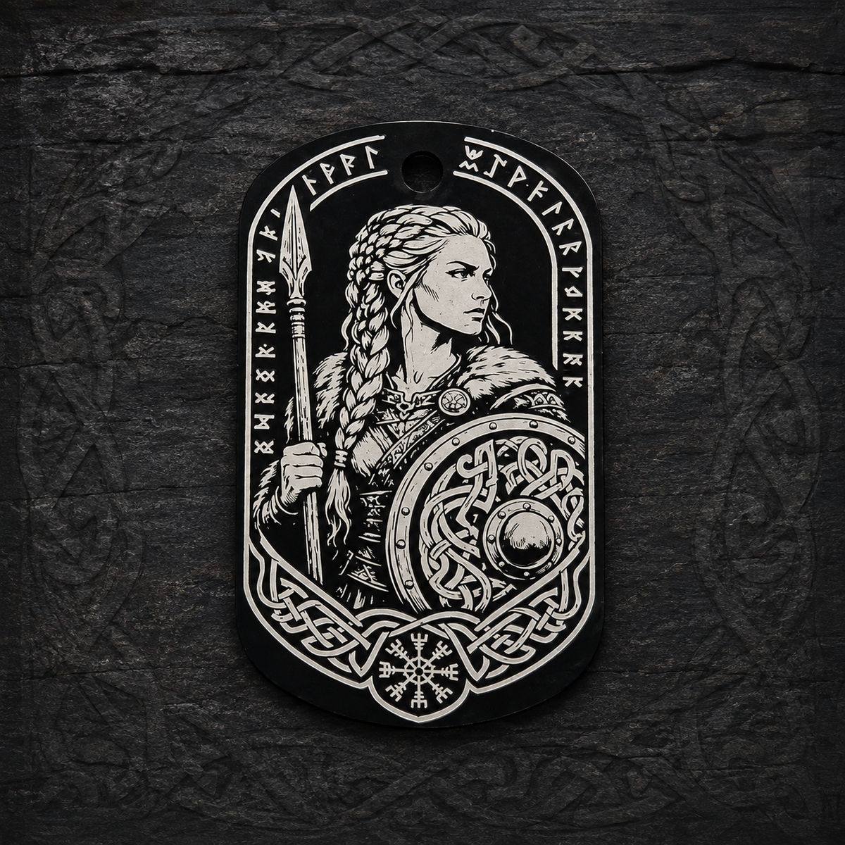 Schildmaid – Nordisch inspirierter Kriegerinnen Dog-Tag