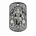 Odin auf dem Thron – Dog-Tag mit Raben und Wölfen