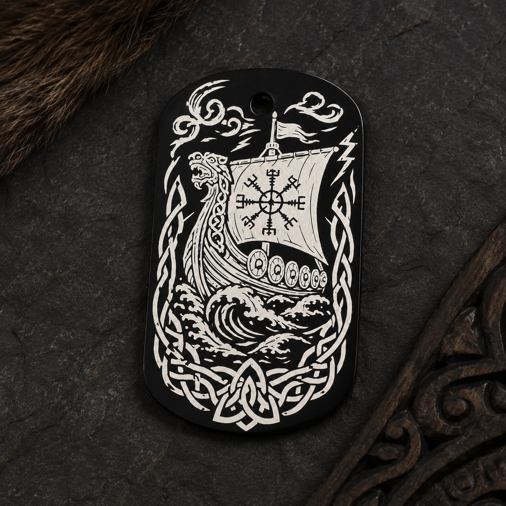 Wikingerschiff – Nordisch inspirierter Langschiff-Dog-Tag