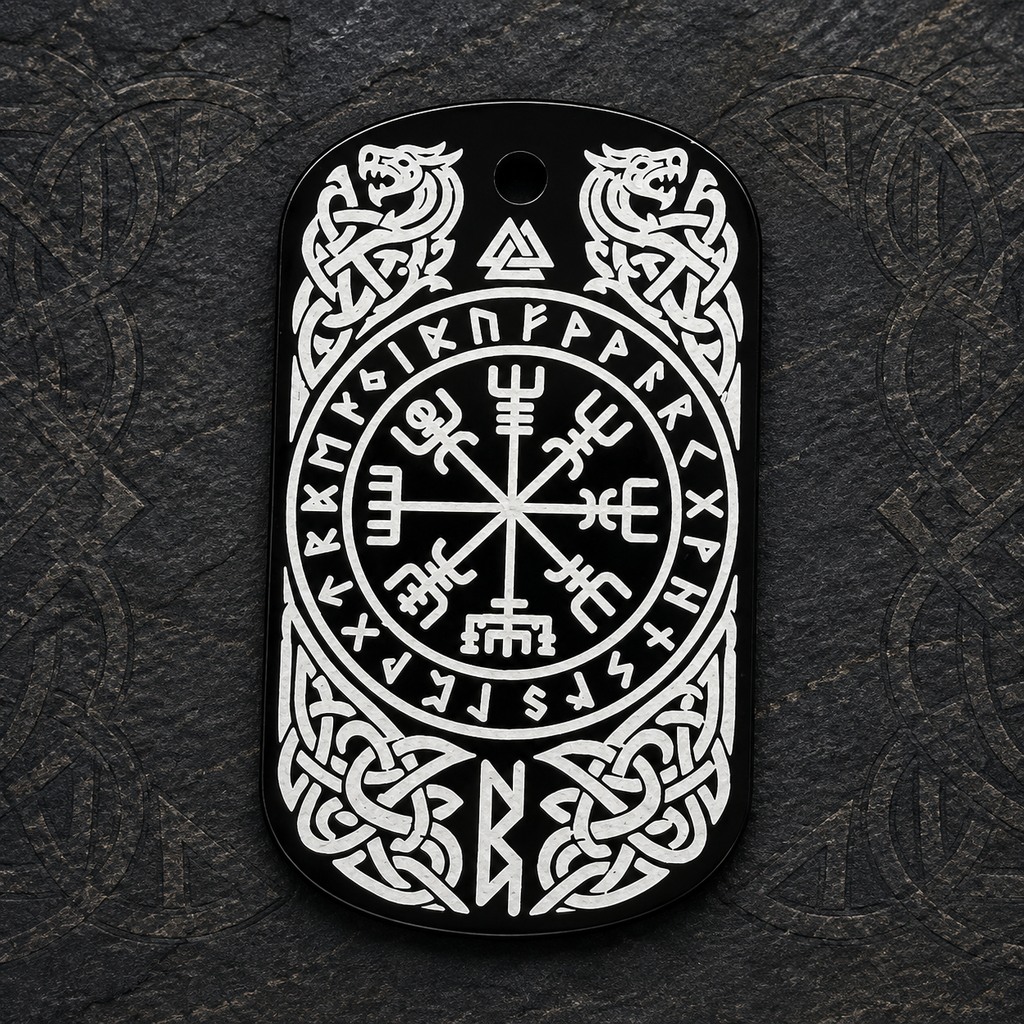 Vegvísir – Nordisch inspirierter Symbol-Dog-Tag