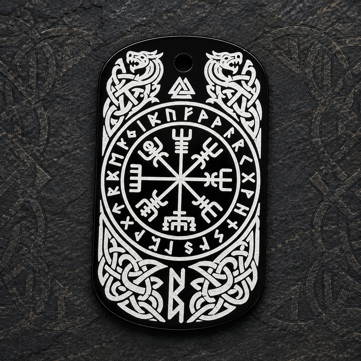 Vegvísir – Nordisch inspirierter Symbol-Dog-Tag
