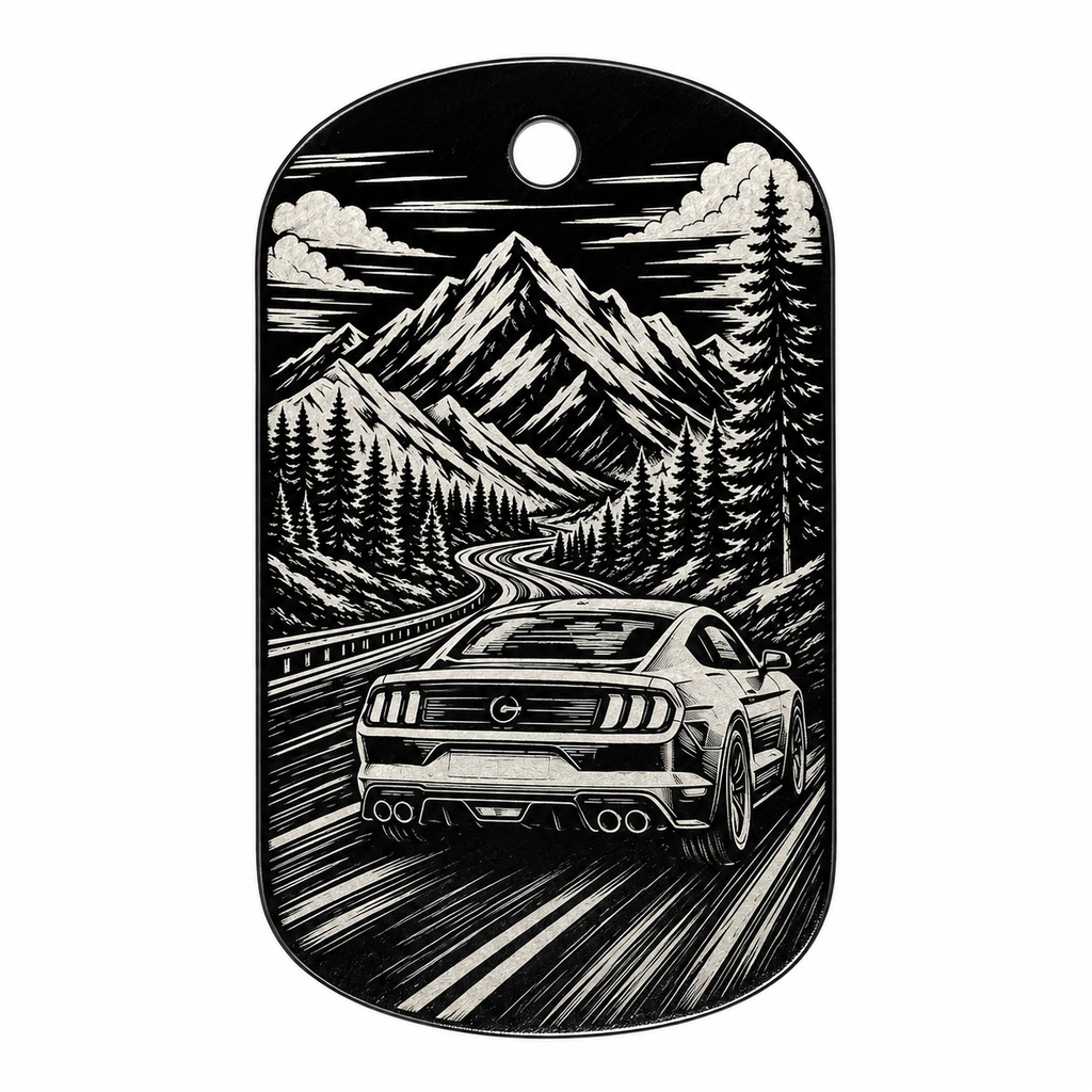 Musclecar V2 Schlüsselanhänger aus Aluminium