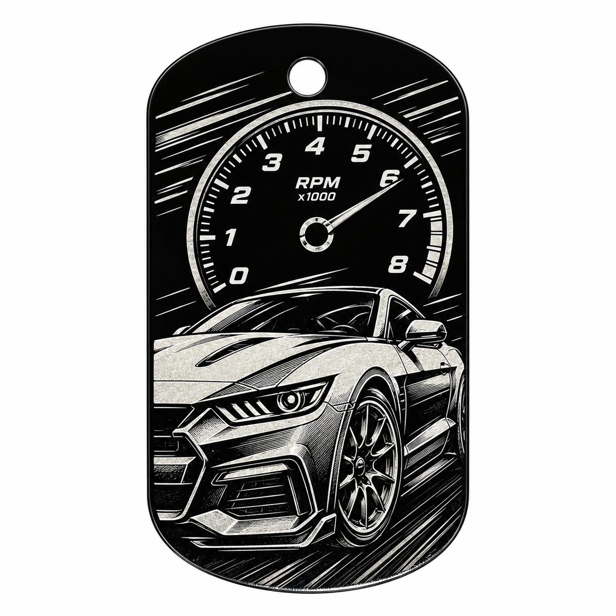 Musclecar V3 Schlüsselanhänger aus Aluminium