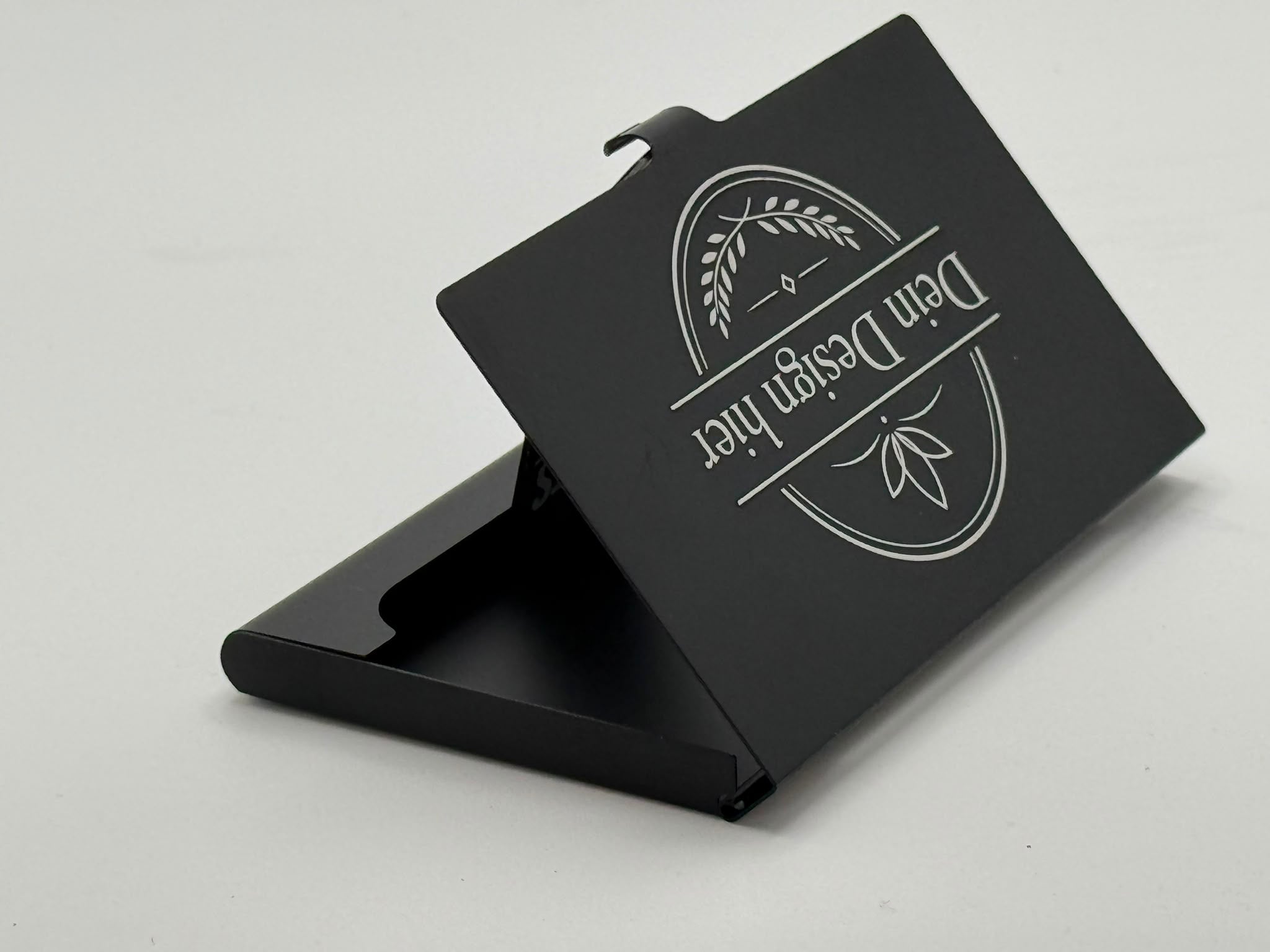 Visitenkarten-Etui Edelstahl schwarz