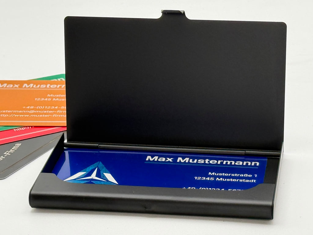 Visitenkarten-Etui Edelstahl schwarz